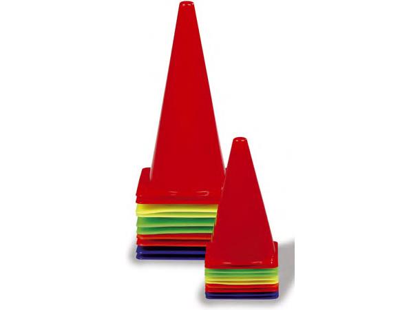 Markeringskjegler 10 stk | 37 cm Oransje, gul, rød, blå og grønn